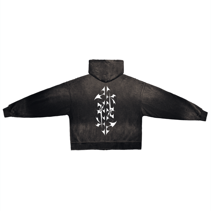 WXLFPOCALYPSE - PURE COTTON FRAYED WORK HOODIE